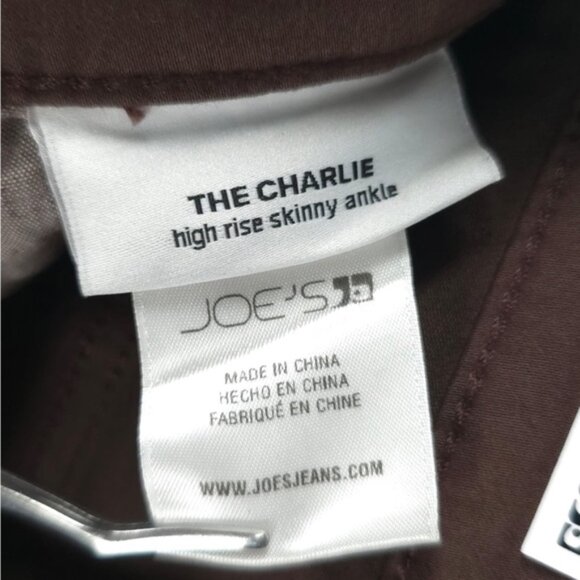 NWT‎ JOE’S THE CHARLIE High Rise Coated Skinny Ankle Brown Pants Size 24 - Picture 11 of 16